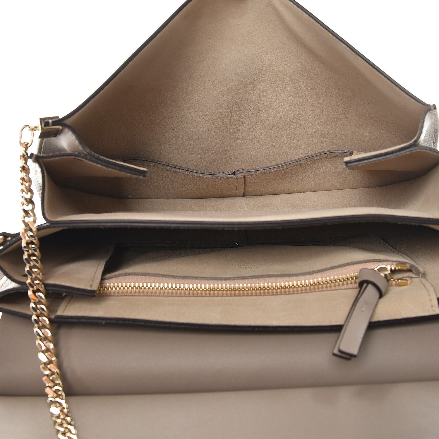 Chloe Calfskin Suede Medium Faye Shoulder Bag Motty Grey 5 of 7