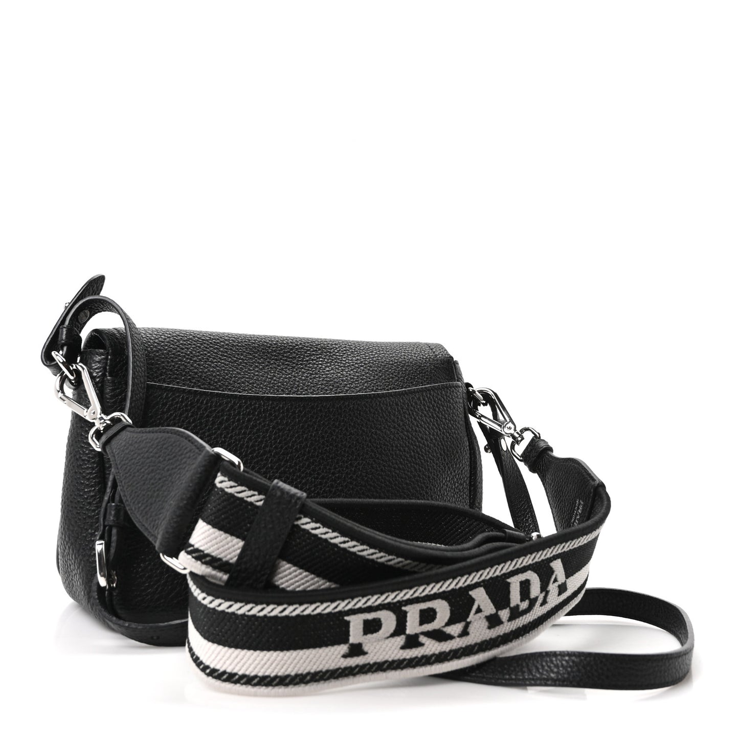 Vitello Daino Soft Flap Crossbody Black