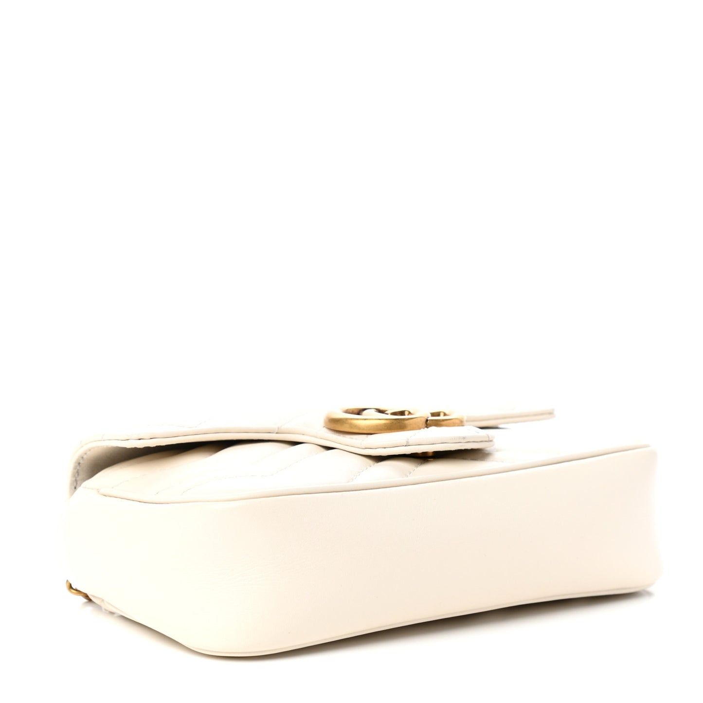 Calfskin Matelasse Super Mini GG Marmont Shoulder Bag White