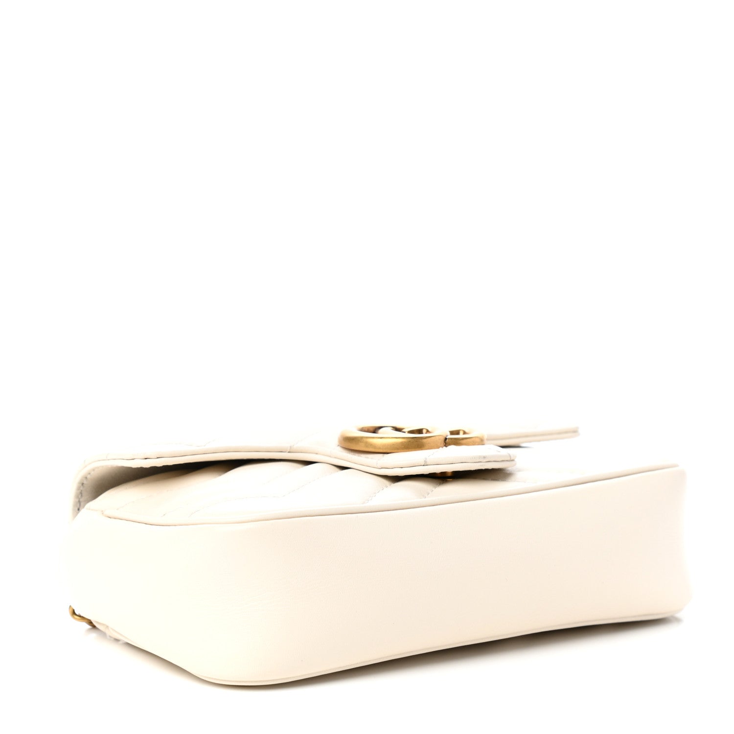 Gucci Calfskin Matelasse Super Mini GG Marmont Shoulder Bag White 4 of 11