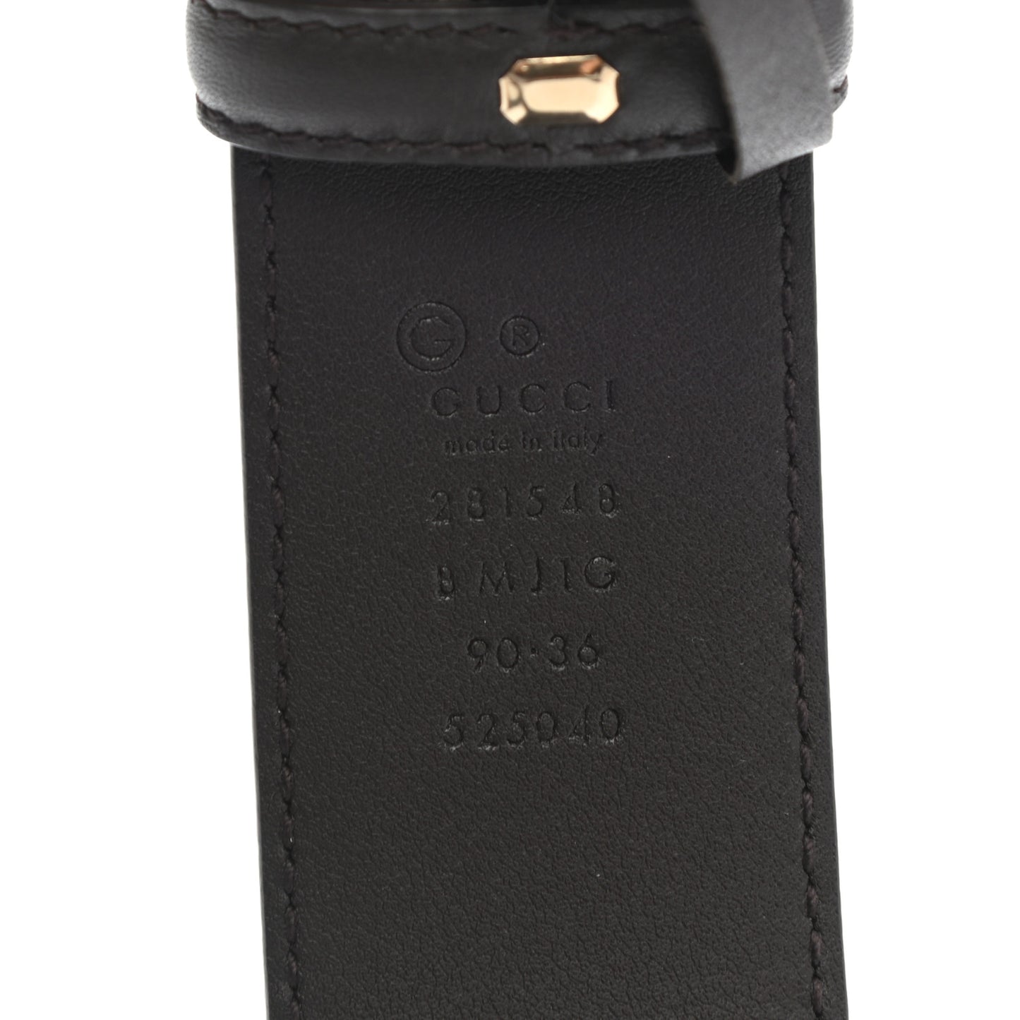 Soft Microguccissima Margaux Calfskin Belt 90 36 Testa di Moro