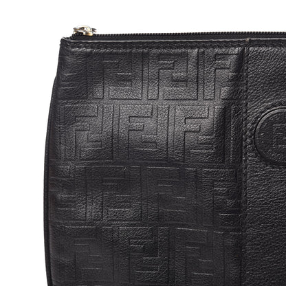 Fendi Calfskin FF Embossed Pouch Black 8 of 11