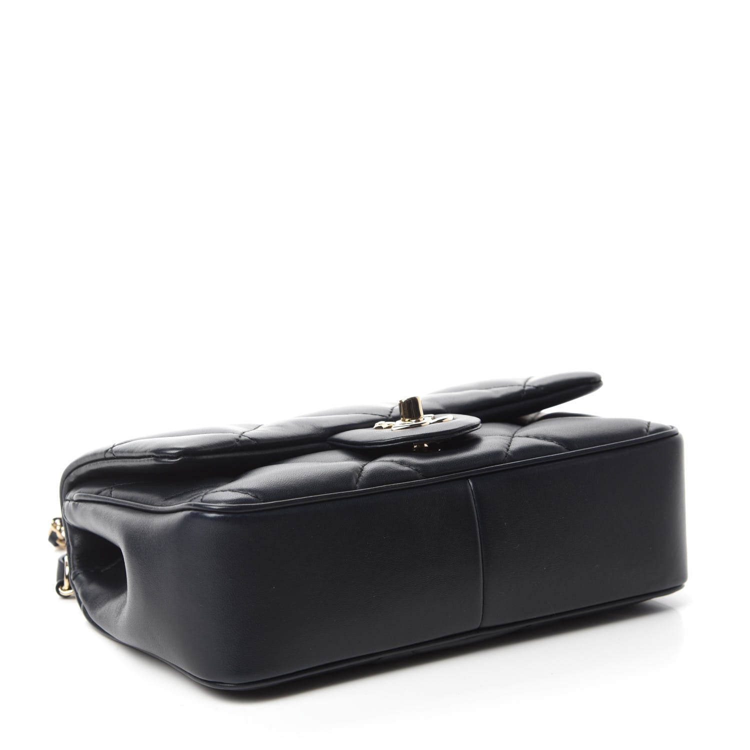 Chanel Lambskin Quilted Small Easy Carry Flap Navy 4 of 11