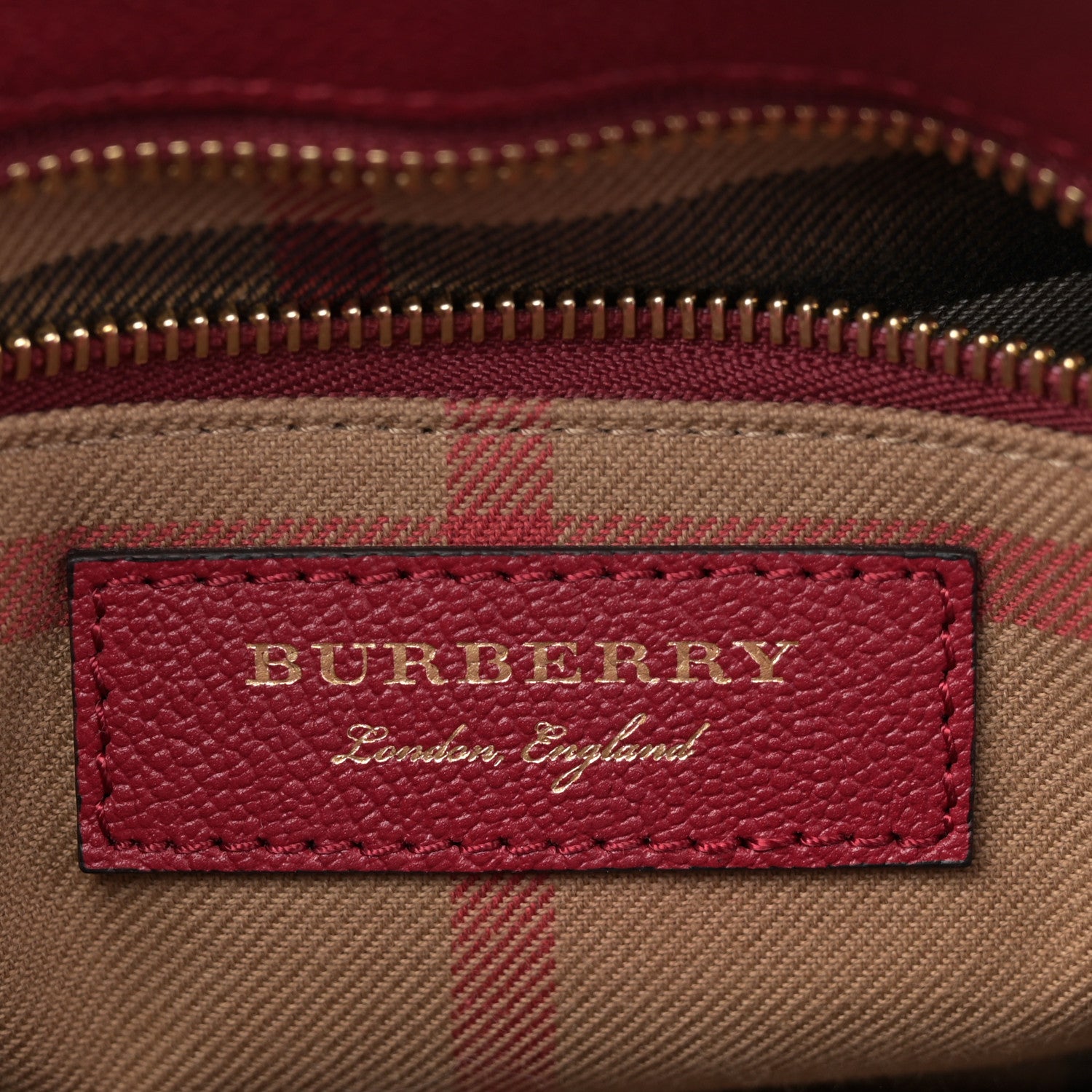 Burberry Soft Grain Calfskin Small Buckle Tote Parade Red 6 of 10