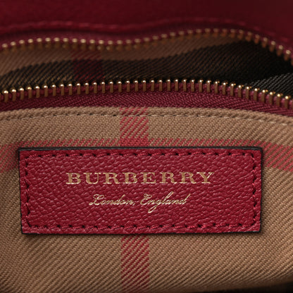 Burberry Soft Grain Calfskin Small Buckle Tote Parade Red 6 of 10