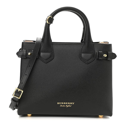 Burberry Derby Calfskin House Check Small Banner Tote Black 1 of 9