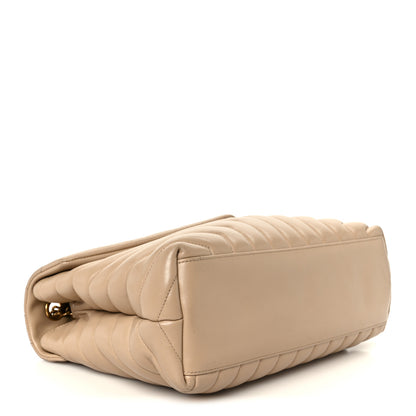 Saint Laurent Calfskin Y Quilted Monogram Medium Loulou Chain Satchel Dark Beige 4 of 14