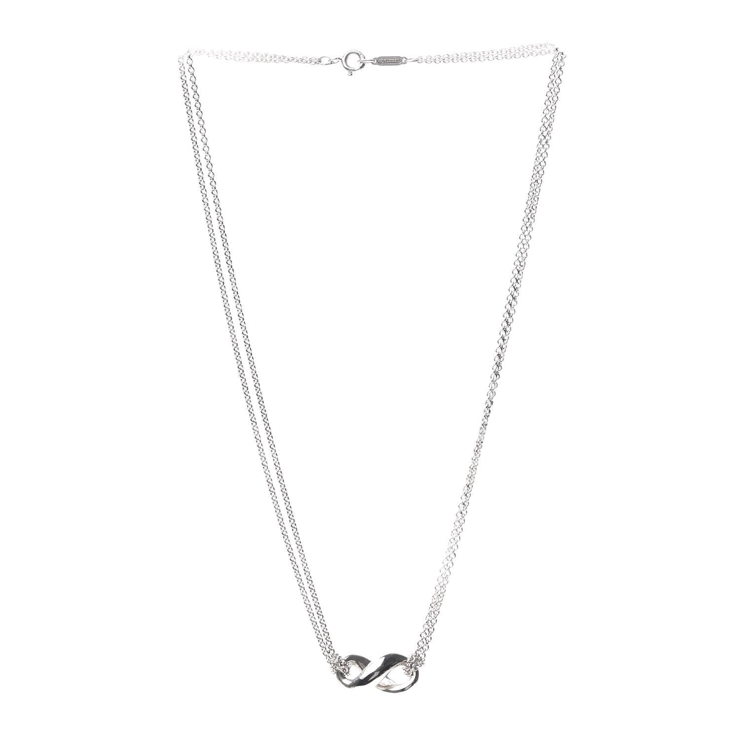 Tiffany Sterling Silver Figure 8 Pendant Necklace 3 of 6