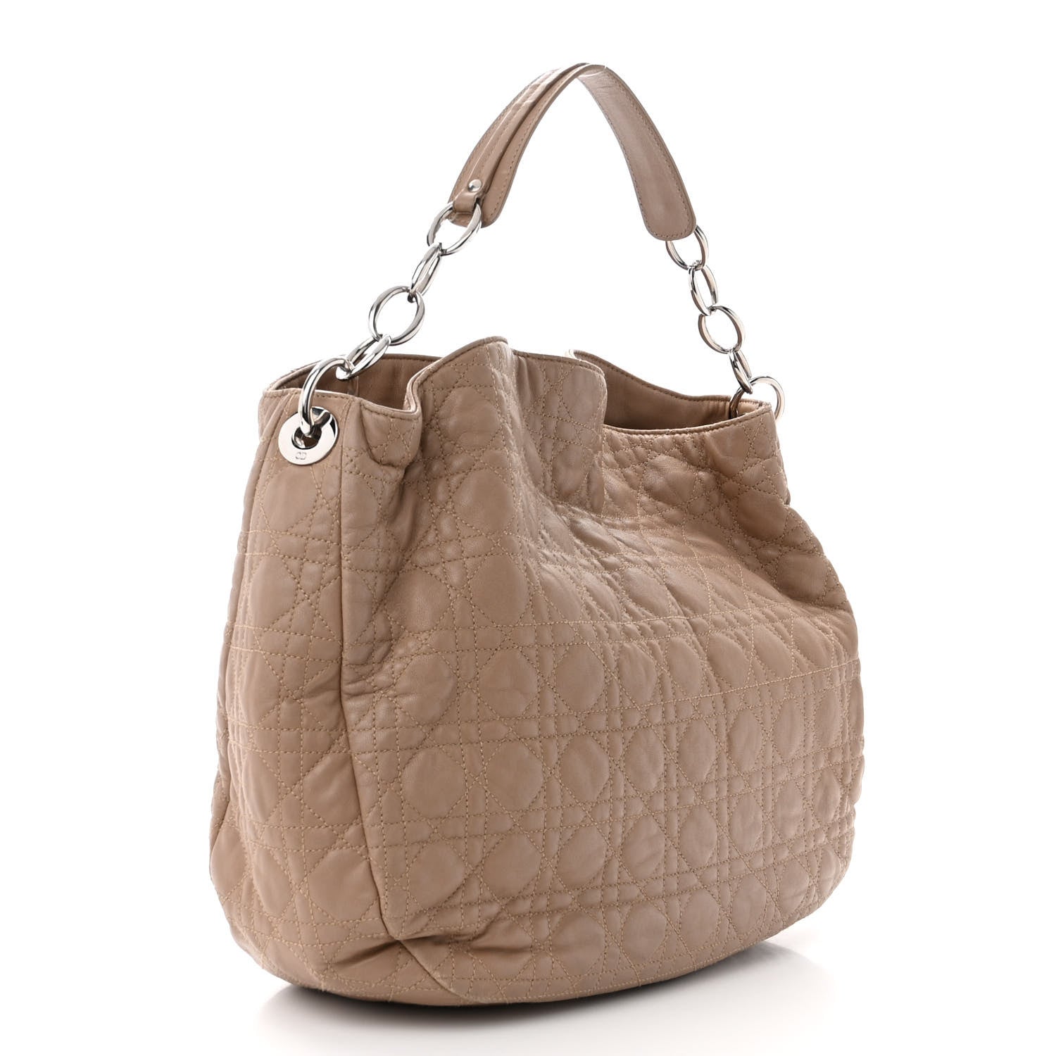 Christian Dior Lambskin Cannage Large Dior Soft Hobo Beige 3 of 13