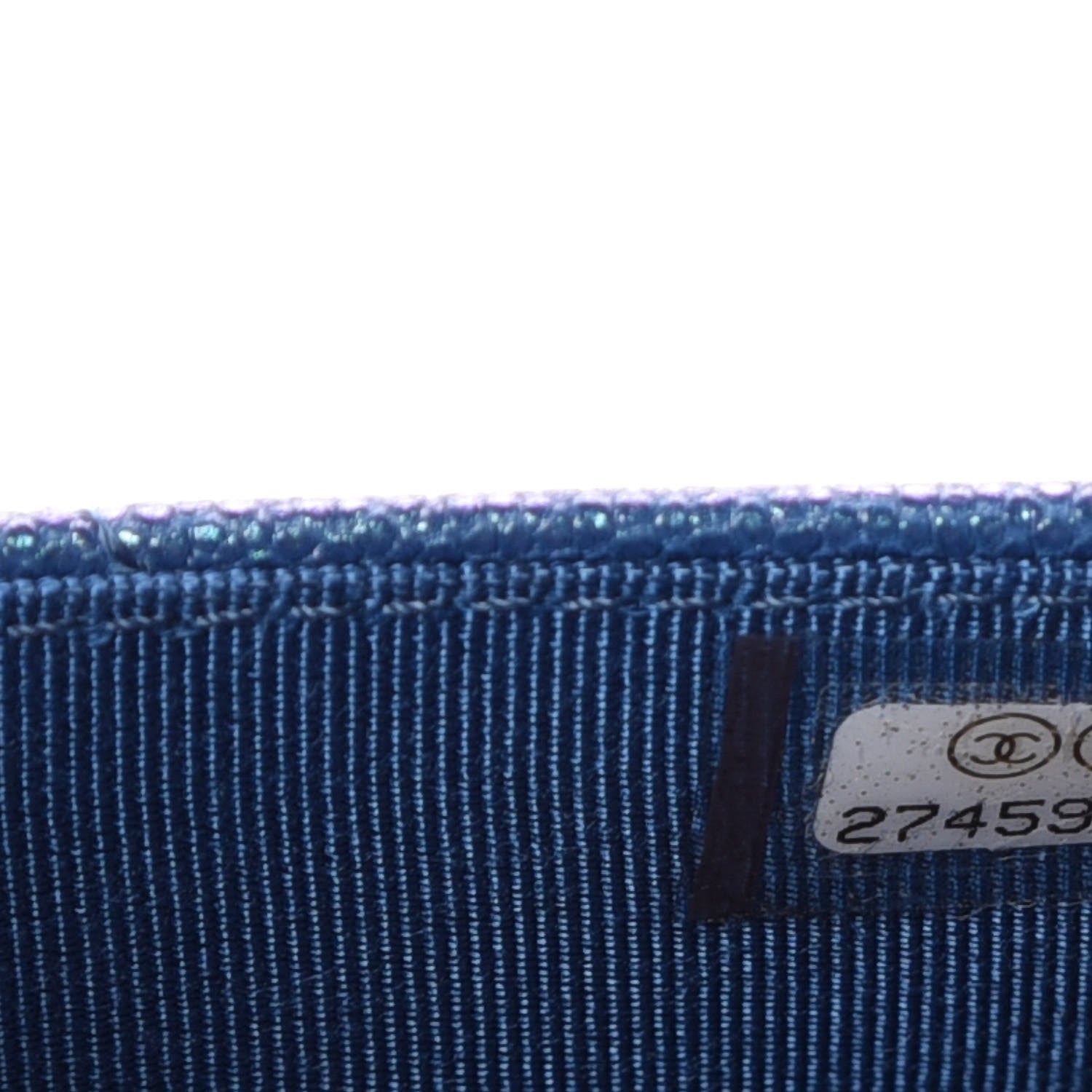 Chanel Iridescent Caviar Quilted Wallet On Chain WOC Dark Blue 10 of 11