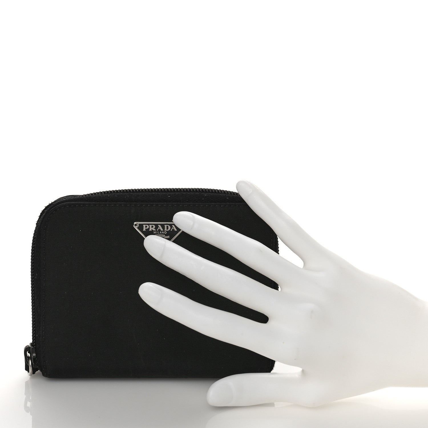 Prada Tessuto Nylon Compact Zip Around Wallet Black 2 of 10