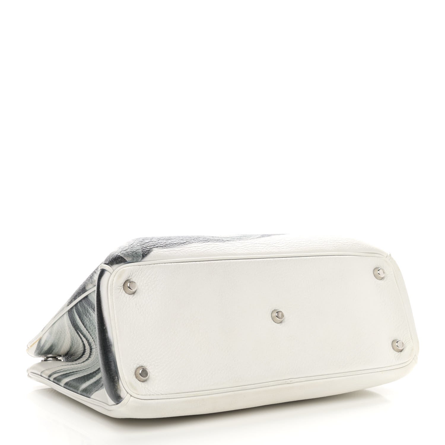 Christian Dior Bullcalf Printed Medium Flower Diorissimo Tote White 5 of 17