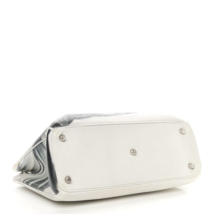Christian Dior Bullcalf Printed Medium Flower Diorissimo Tote White 5 of 17