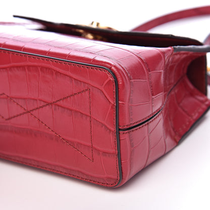 Mulberry Shiny Croc Calfskin Embossed Micro Seaton Red Berry 9 of 9