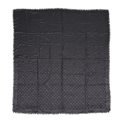 Louis Vuitton Silk Wool Monogram Shawl Charcoal Grey 1 of 3
