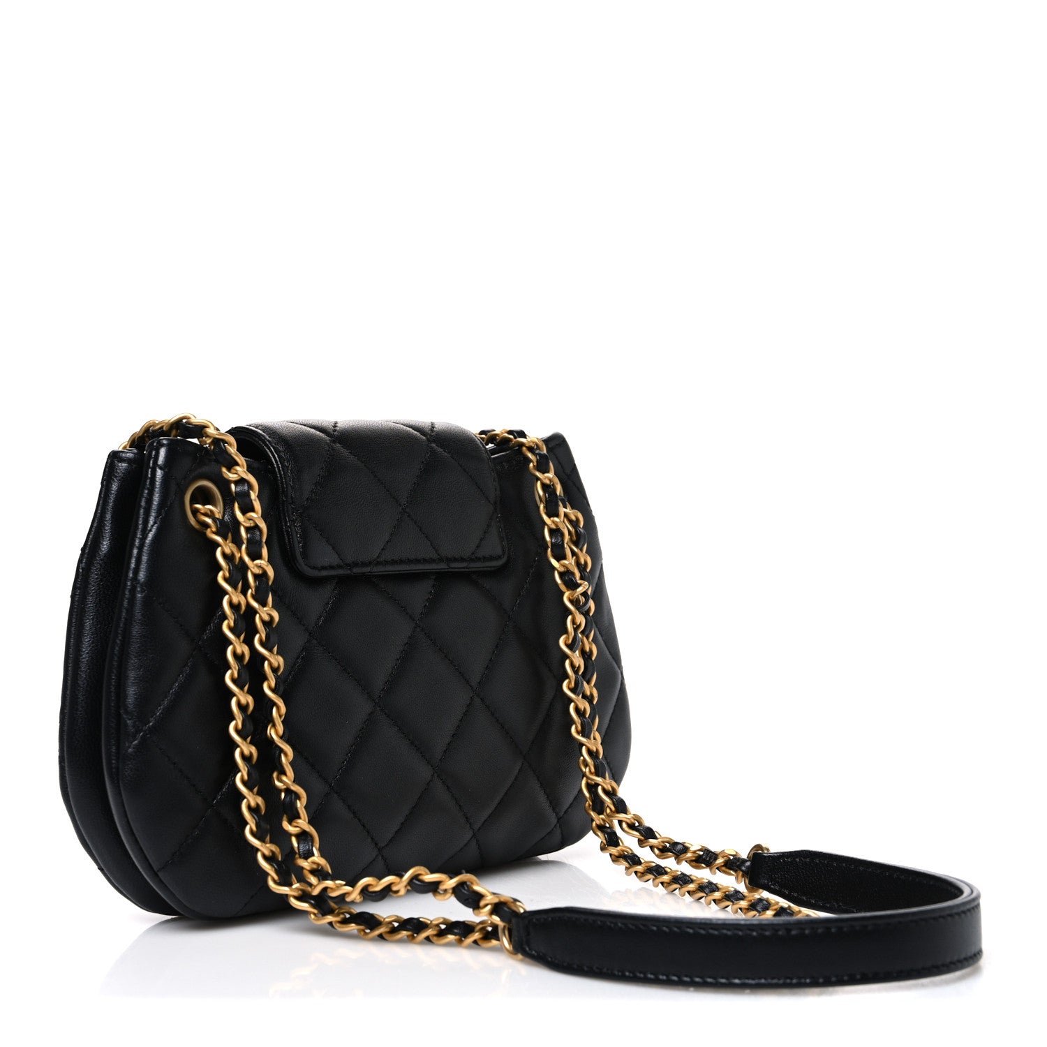 Chanel Lambskin Quilted Small Giant CC Flap Bag Black 3 of 10