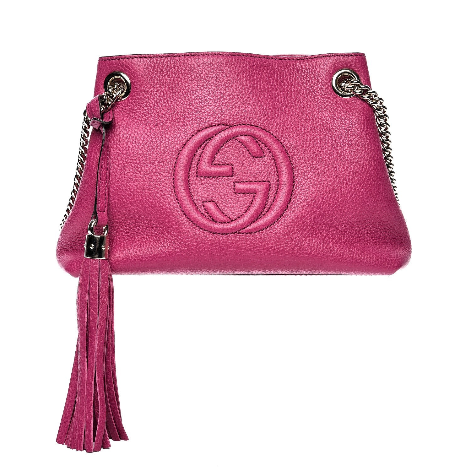 Gucci Cellarius Calfskin Small Soho Chain Shoulder Bag Bright Bouganville 1 of 7