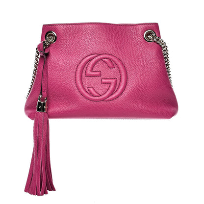Gucci Cellarius Calfskin Small Soho Chain Shoulder Bag Bright Bouganville 1 of 7