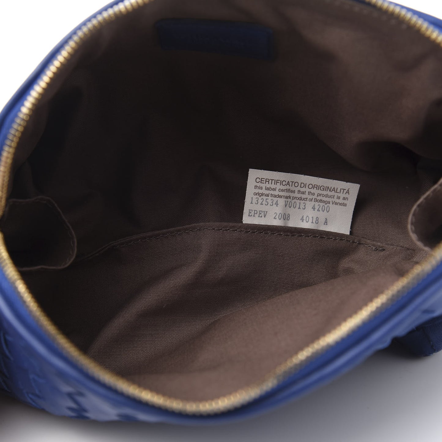 Nappa Intrecciato Cosmetic Pouch Royal Blue