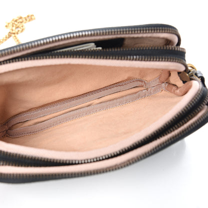 Gucci Calfskin Matelasse Mini GG Marmont Chain Crossbody Bag Black 5 of 12