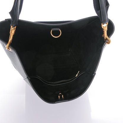 Celine Grained Calfskin Sangle Bucket Bag Black 5 of 6