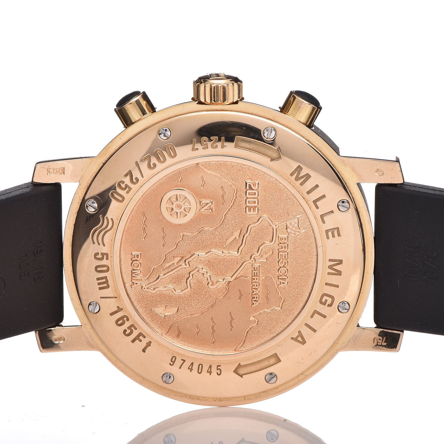Chopard 18K Yellow Gold Rubber 41mm Mille Miglia Chronometer Automatic Watch 5 of 7