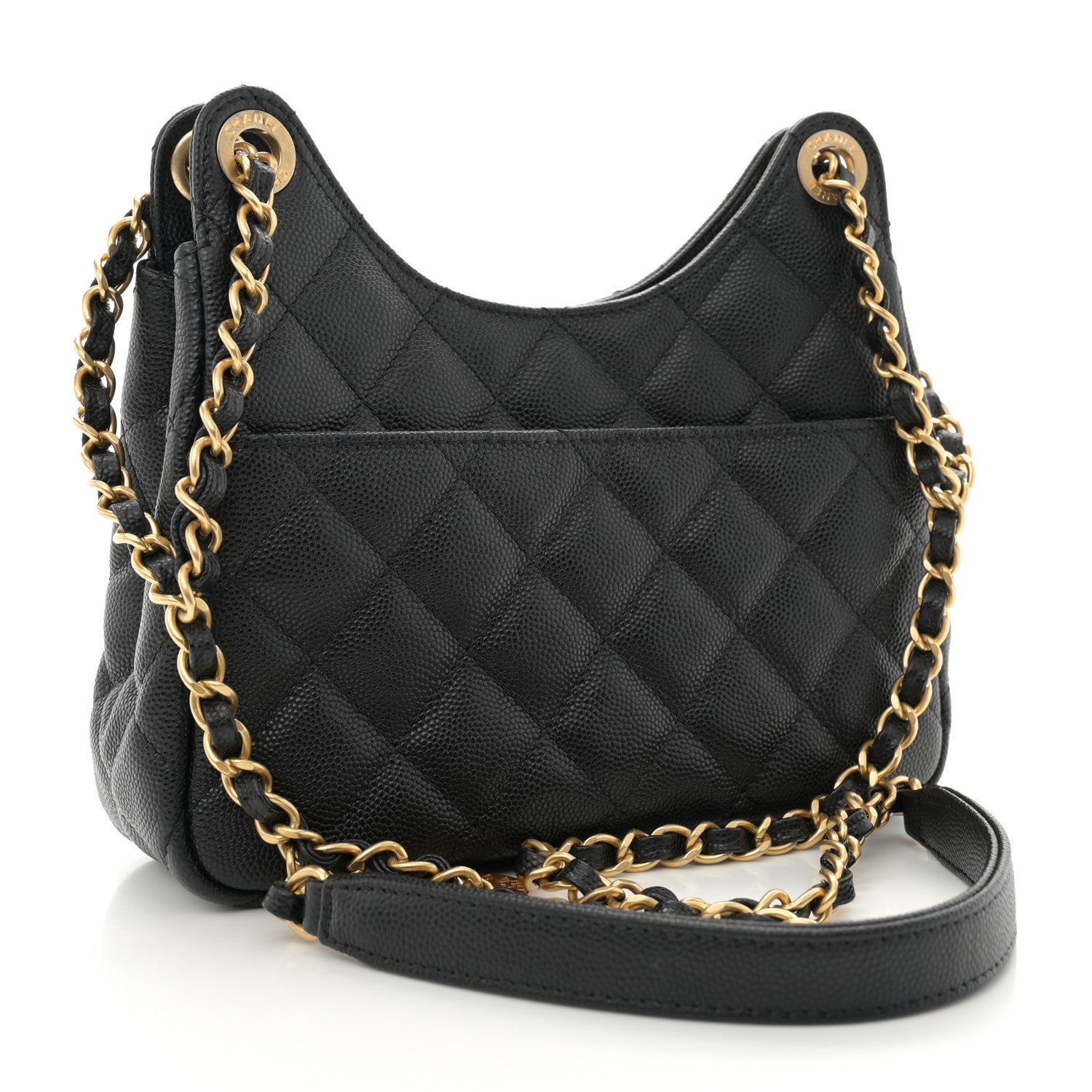 Chanel Caviar Quilted Small Wavy CC Hobo Black 3 of 10