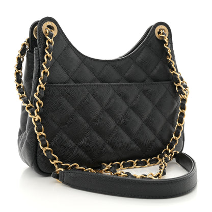 Chanel Caviar Quilted Small Wavy CC Hobo Black 3 of 10