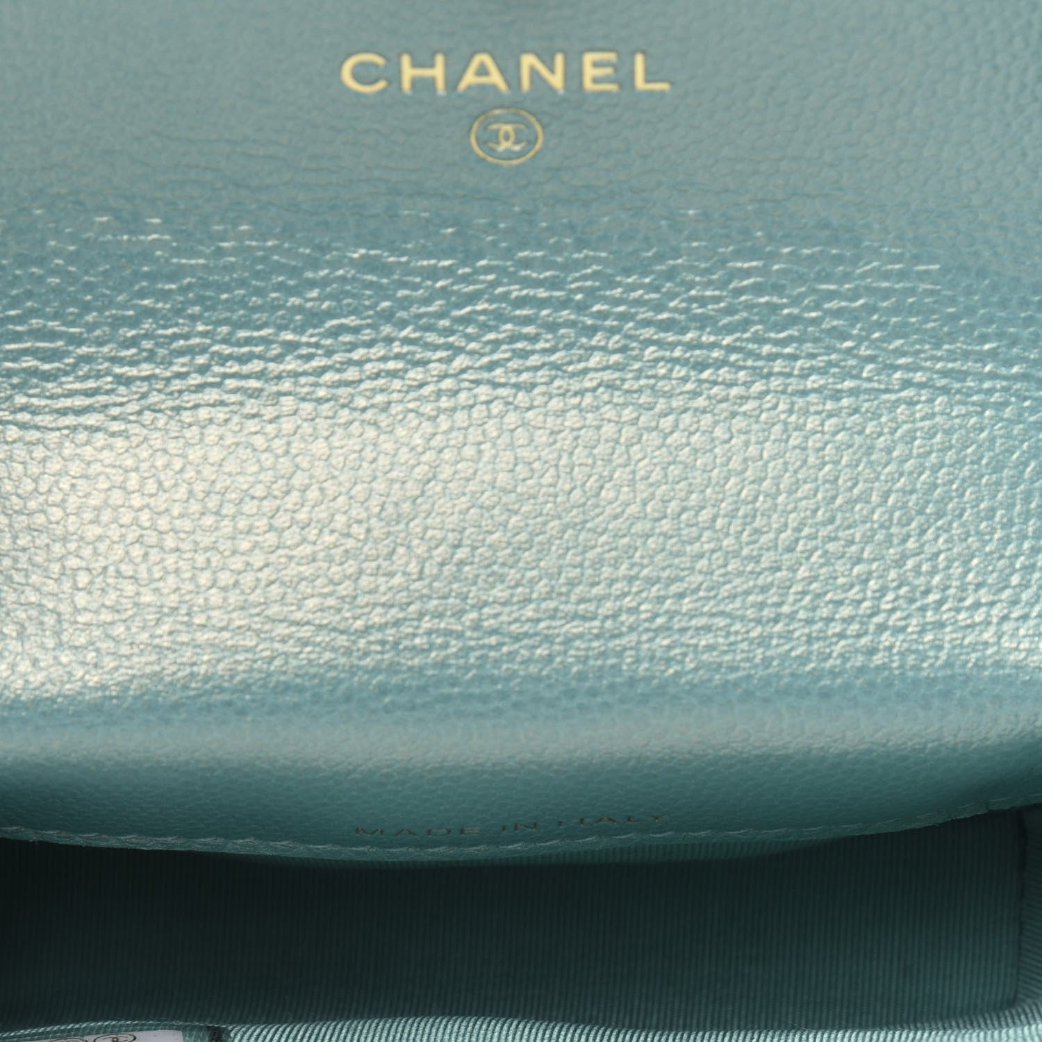 Chanel Iridescent Caviar Quilted Pearl On Top Coin Purse With Chain Light Green 5 of 11