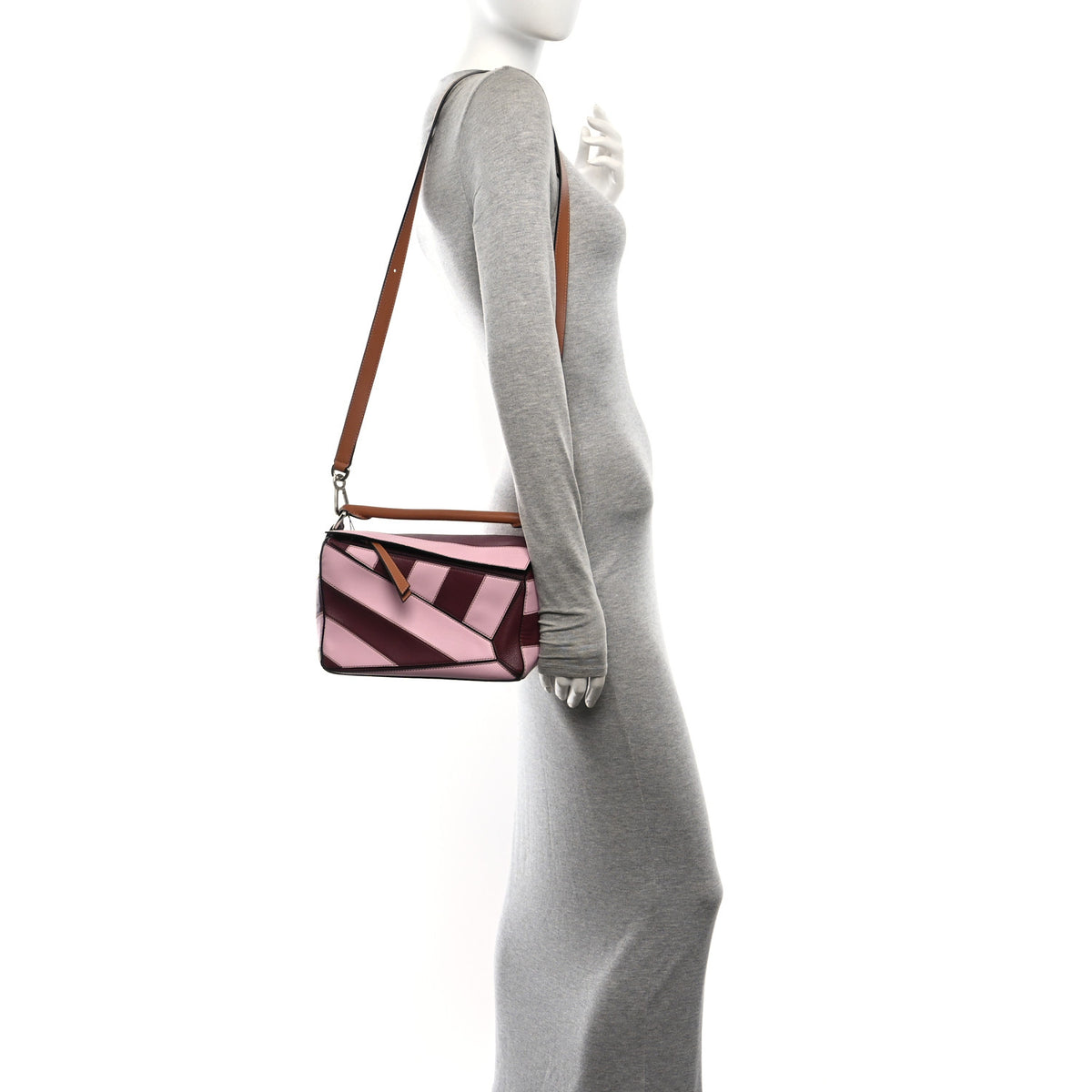 Loewe Calfskin Rugby Small Puzzle Bag Wine Pastel Pink 2 of 9