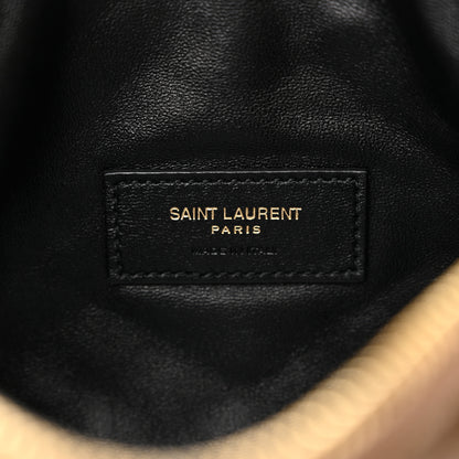 Saint Laurent Lambskin Quilted Gaby Zipped Pouch Dark Cork 6 of 14