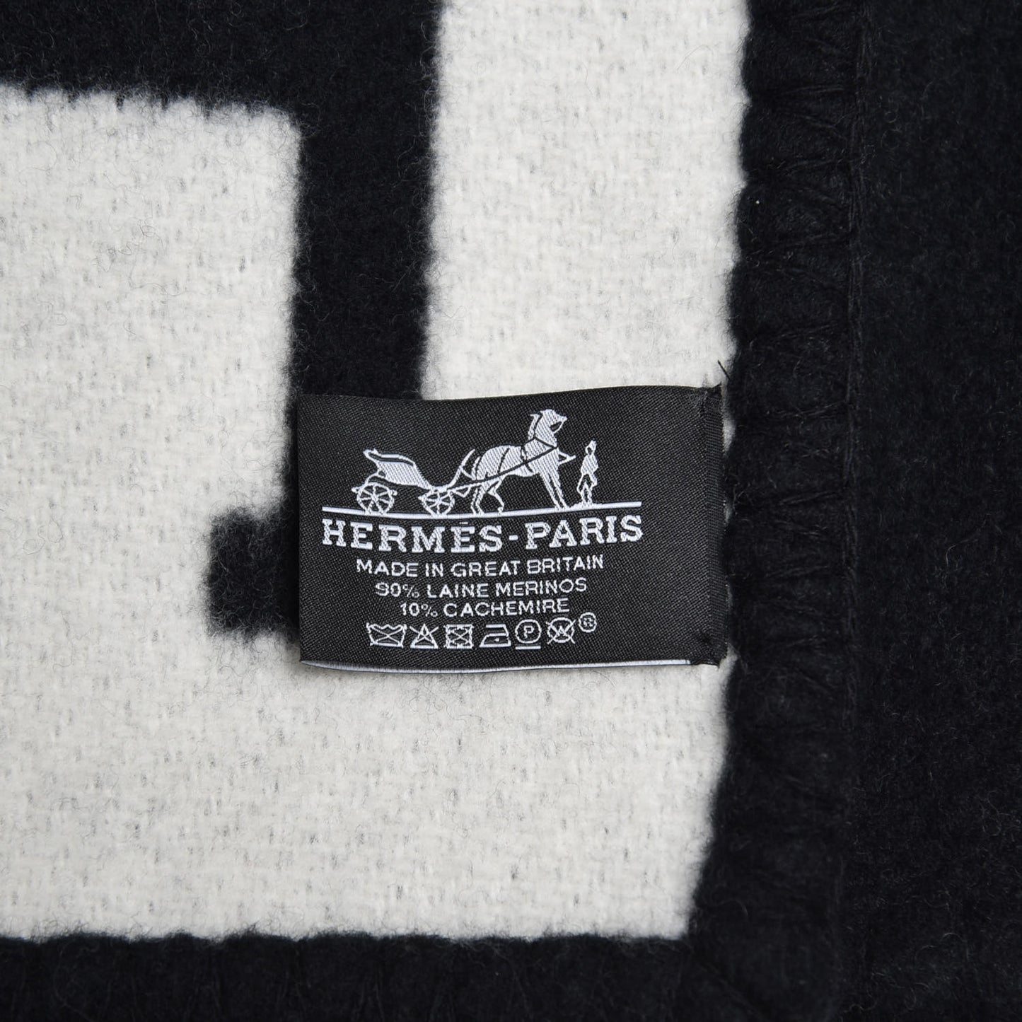 Wool Cashmere Avalon III Blanket Ecru Black