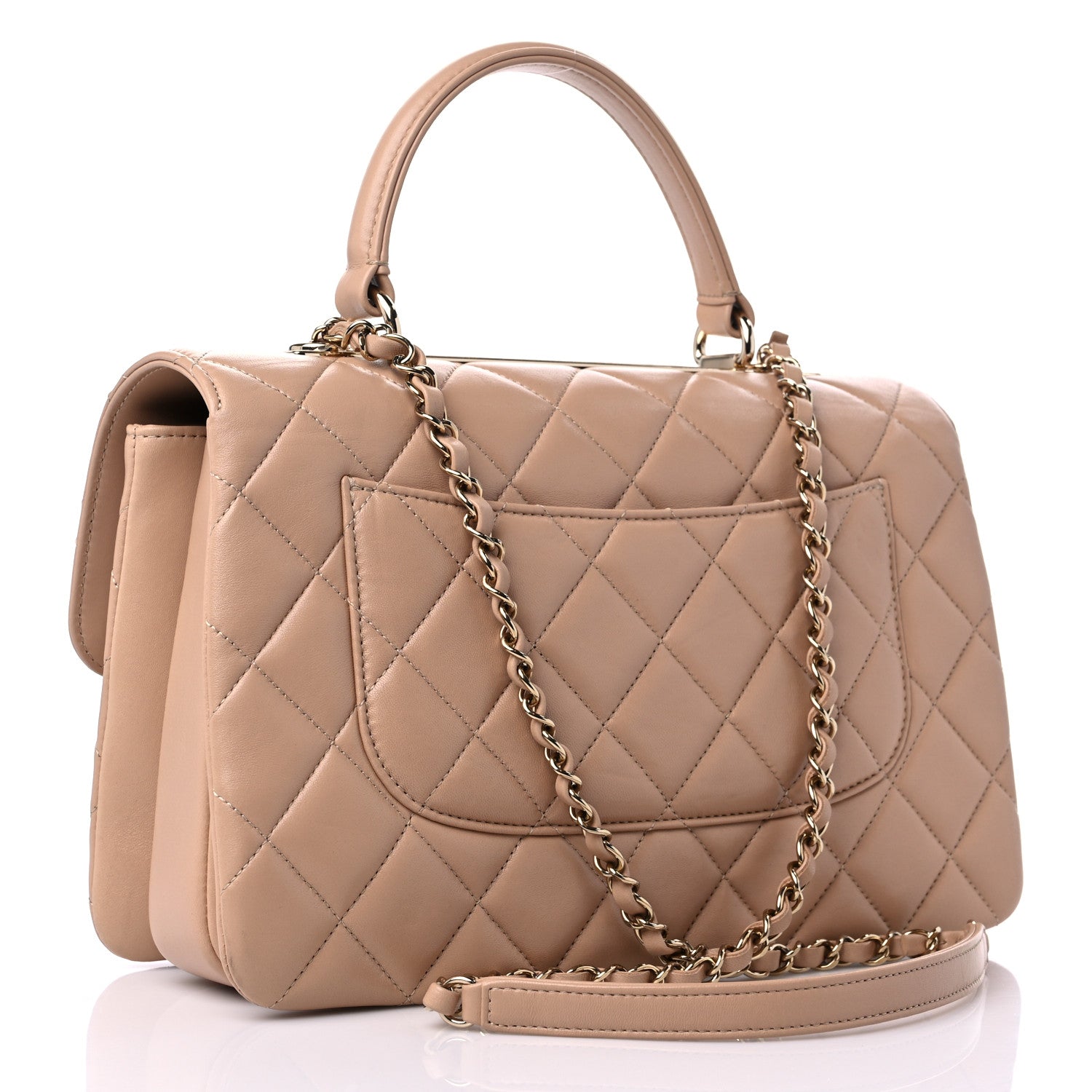 Chanel Lambskin Quilted Medium Trendy CC Flap Dual Handle Bag Beige 2 of 9