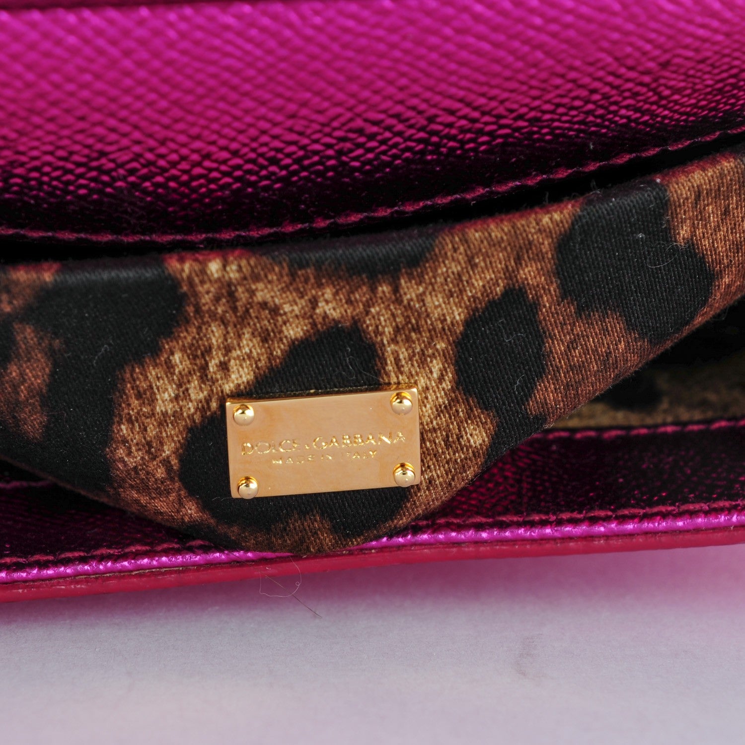 Dolce & Gabbana Metallic Dauphine Micro Miss Sicily Satchel Pink 6 of 6