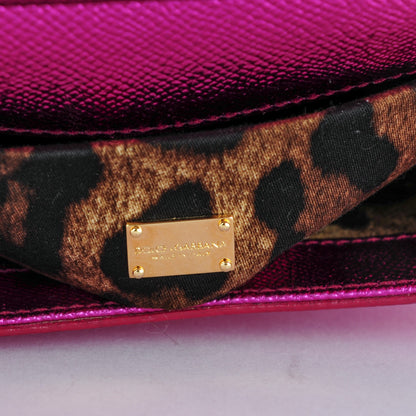 Dolce & Gabbana Metallic Dauphine Micro Miss Sicily Satchel Pink 6 of 6