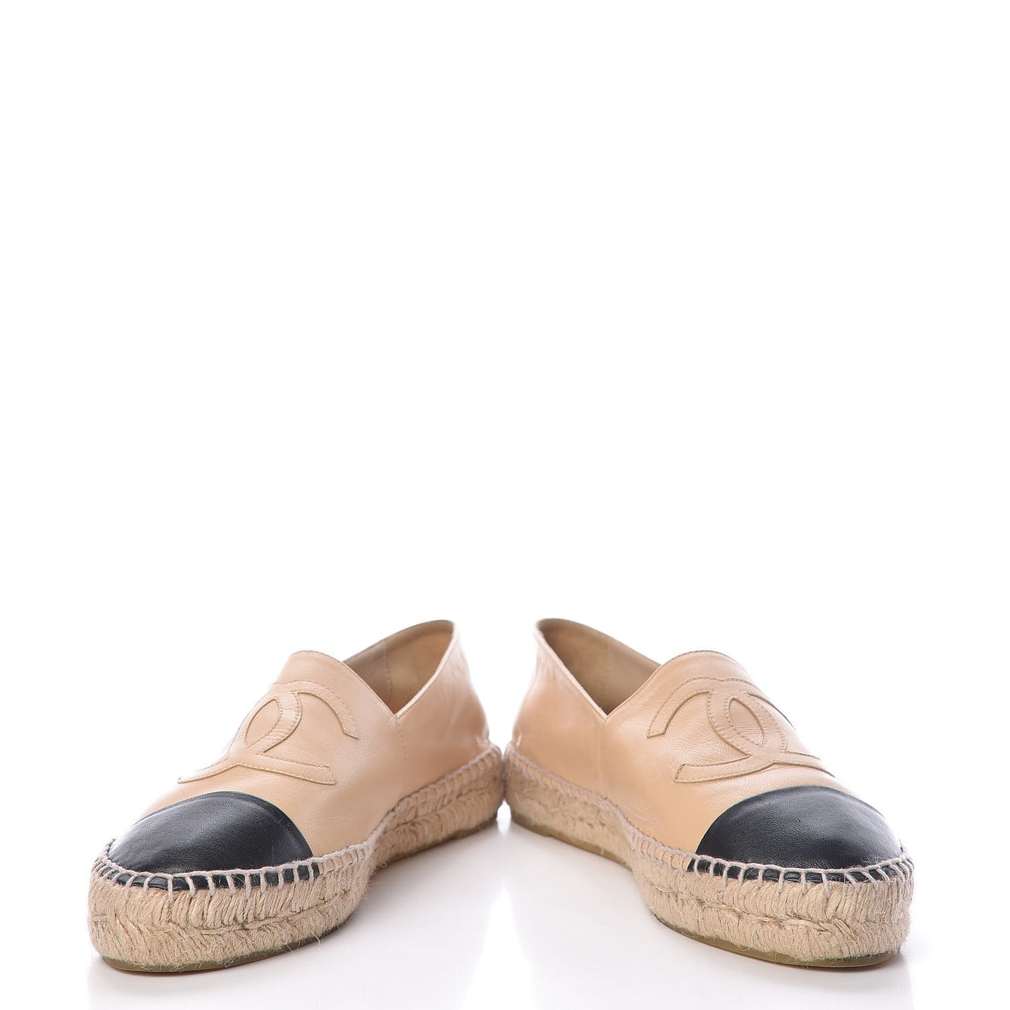 Lambskin CC Espadrilles 41 Beige Black