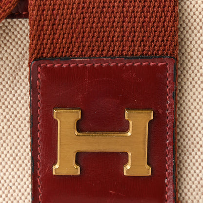Hermes Toile Sako 32 Natural Rouge H 15 of 22