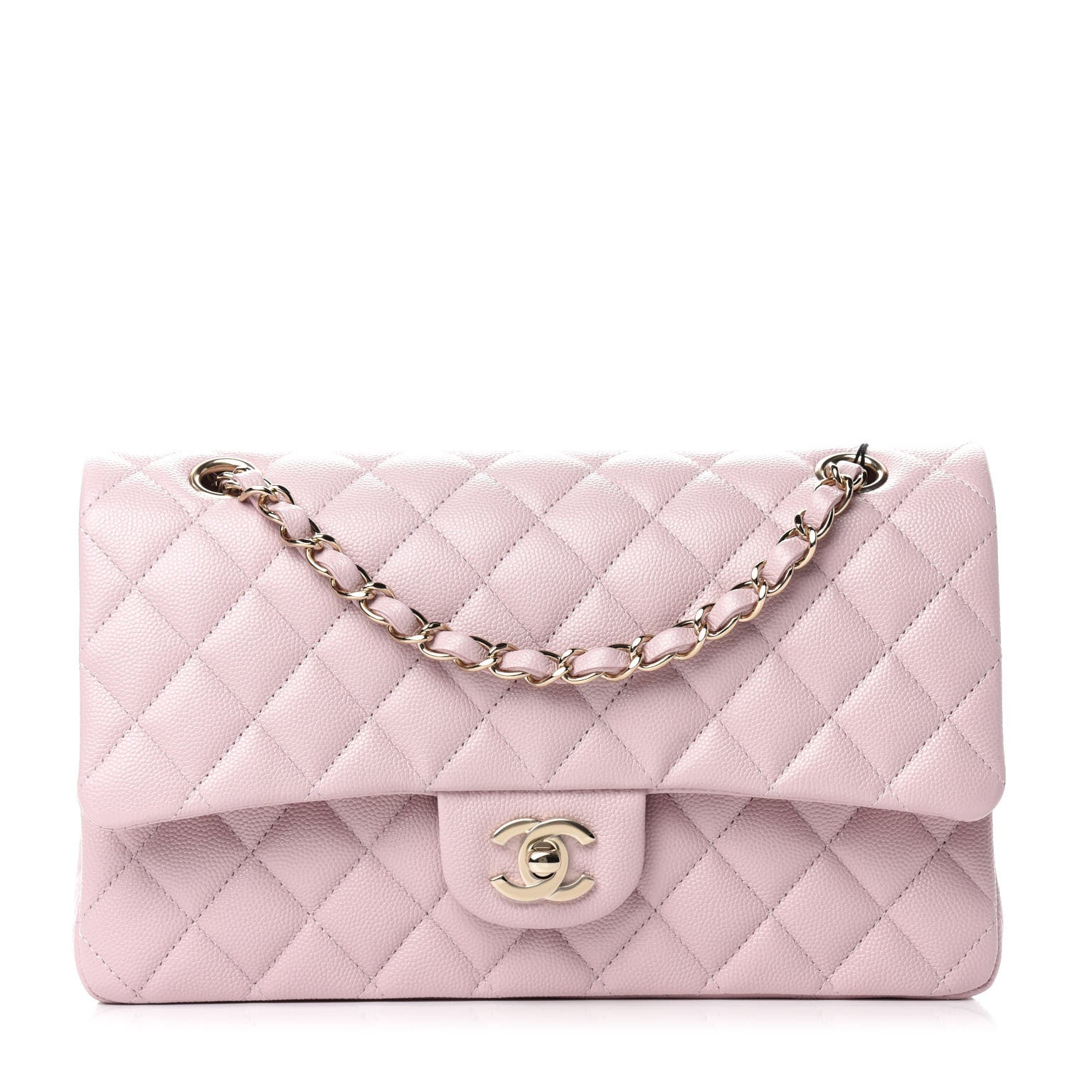 Chanel Caviar Quilted Medium Double Flap Light Pink 1 of 12