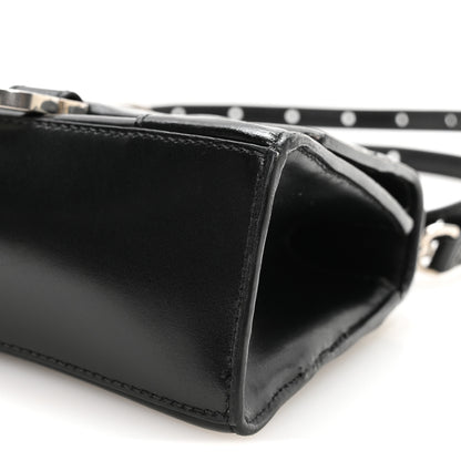 Balenciaga Box Calfskin Graffiti Logo Hourglass Top Handle Bag XS Black Silver 10 of 11