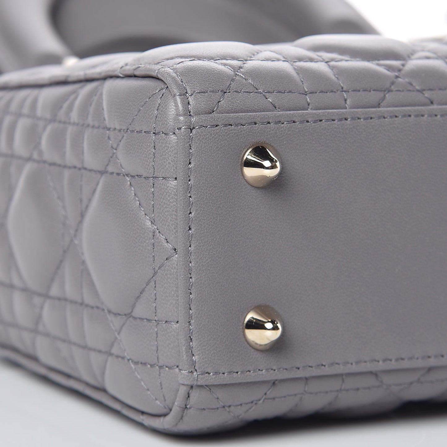 Lambskin Cannage Small Lucky Badges My Lady Dior Grey