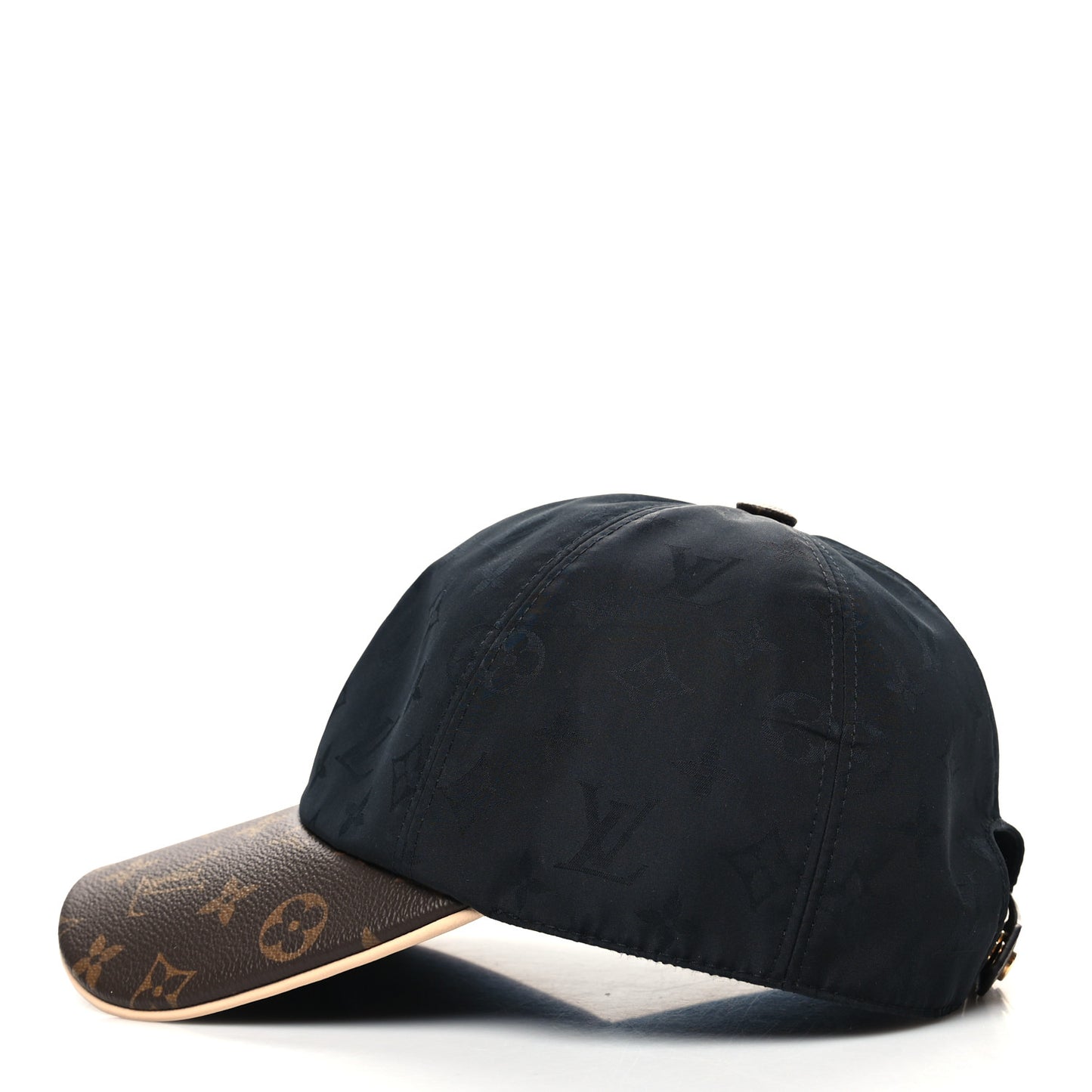 Polyester Silk Monogram LV Get Ready Cap L Black
