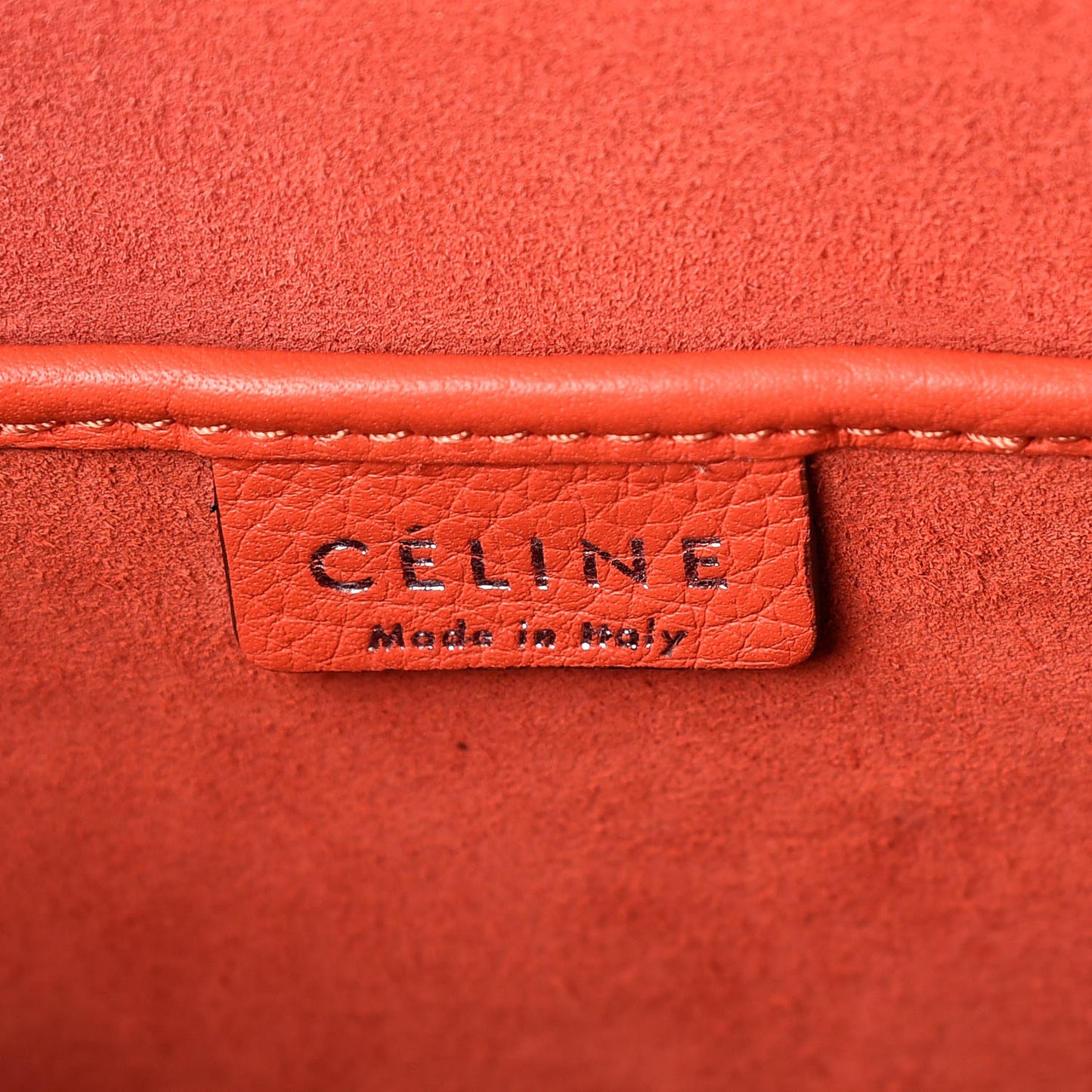 Drummed Calfskin Nano Luggage Vermillion