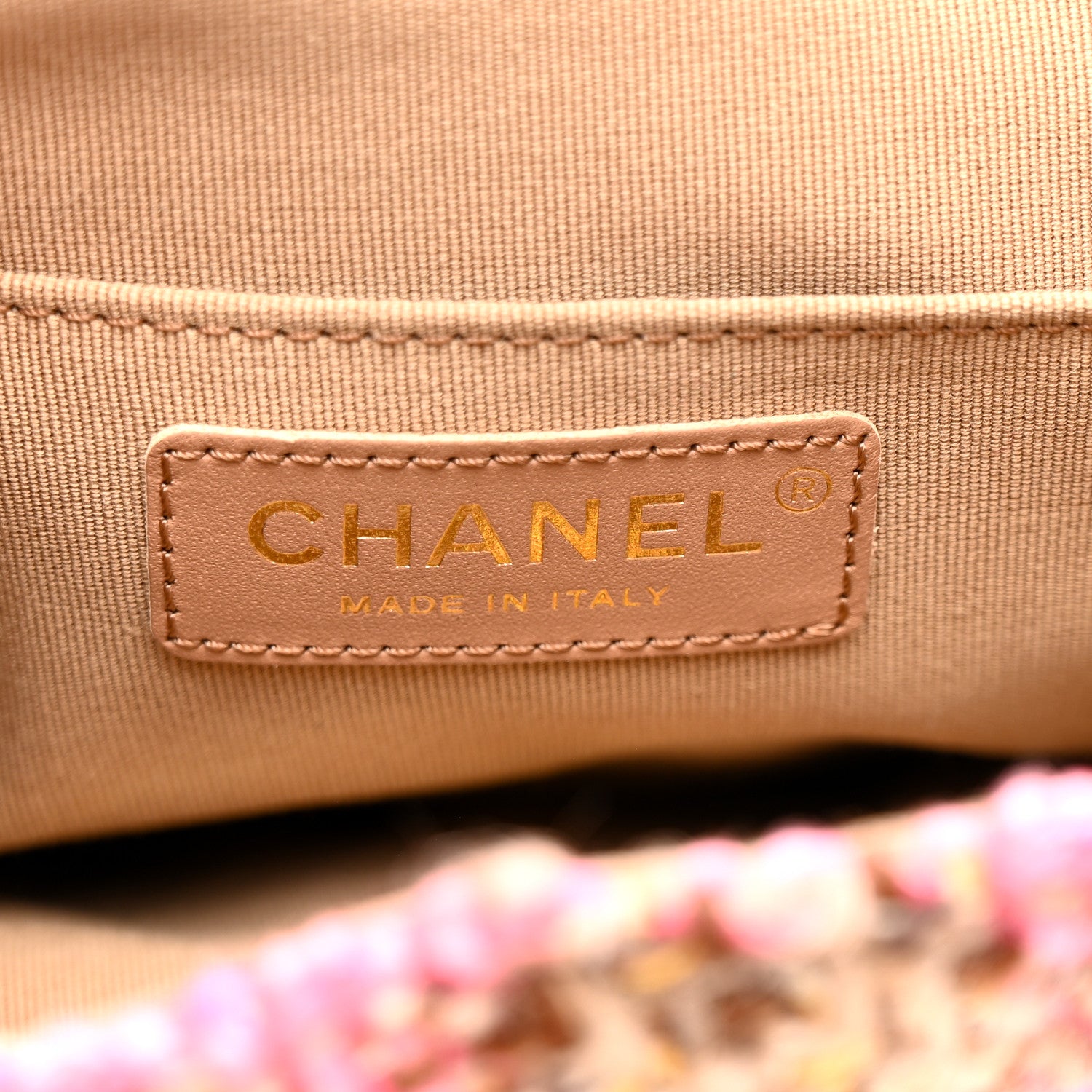Chanel Wool Tweed Elegant Backpack Pink Brown 6 of 13