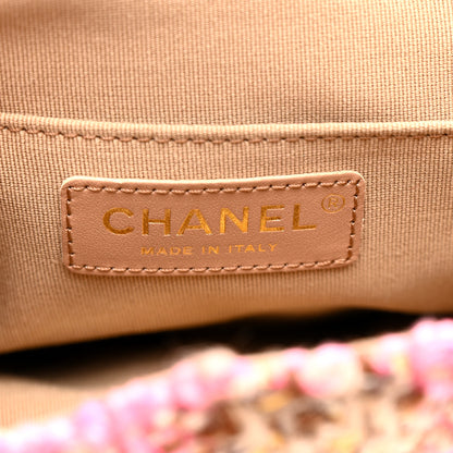 Chanel Wool Tweed Elegant Backpack Pink Brown 6 of 13