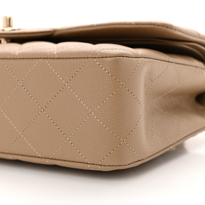 Chanel Caviar Quilted Medium Double Flap Dark Beige 10 of 10