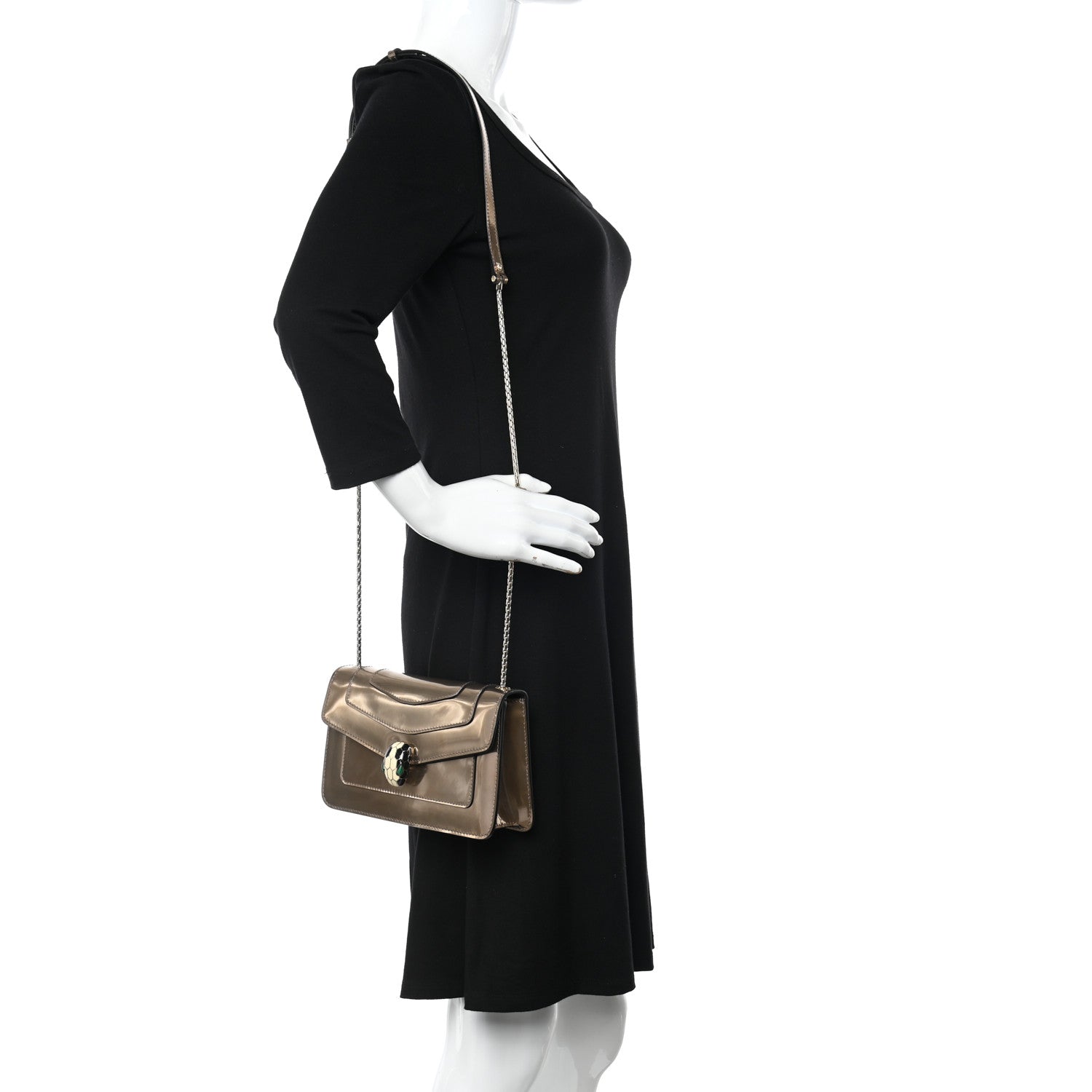 Bulgari Metallic Calfskin Serpenti Forever Crossbody Bag Bronze 2 of 11