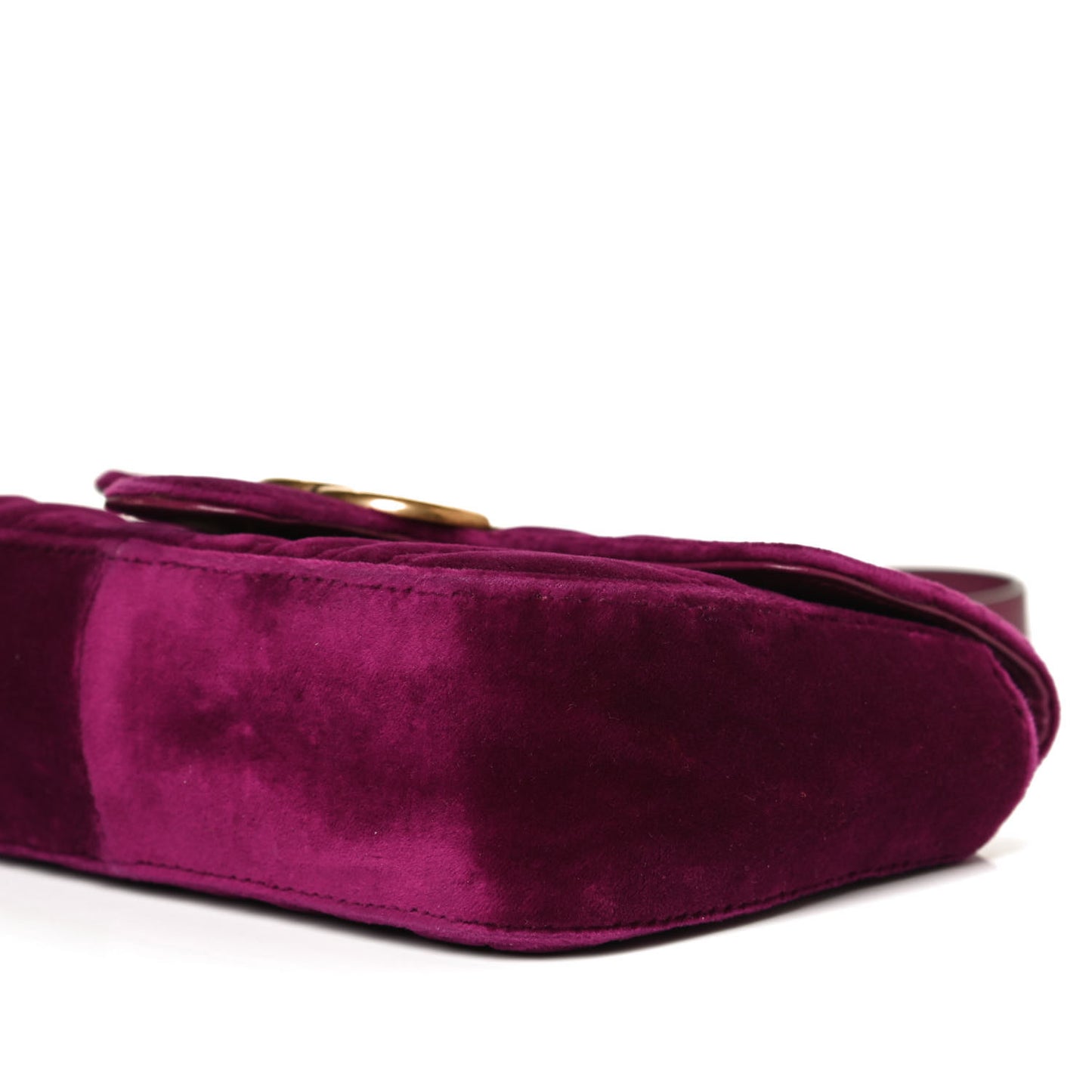 Velvet Matelasse Mini GG Marmont Shoulder Bag Fuchsia Violet Cyclamen