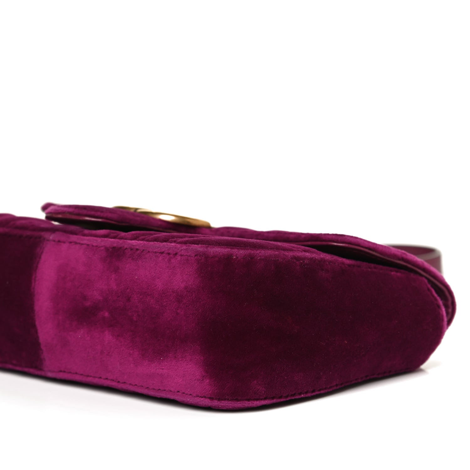 Gucci Velvet Matelasse Mini GG Marmont Shoulder Bag Fuchsia Violet Cyclamen 11 of 13