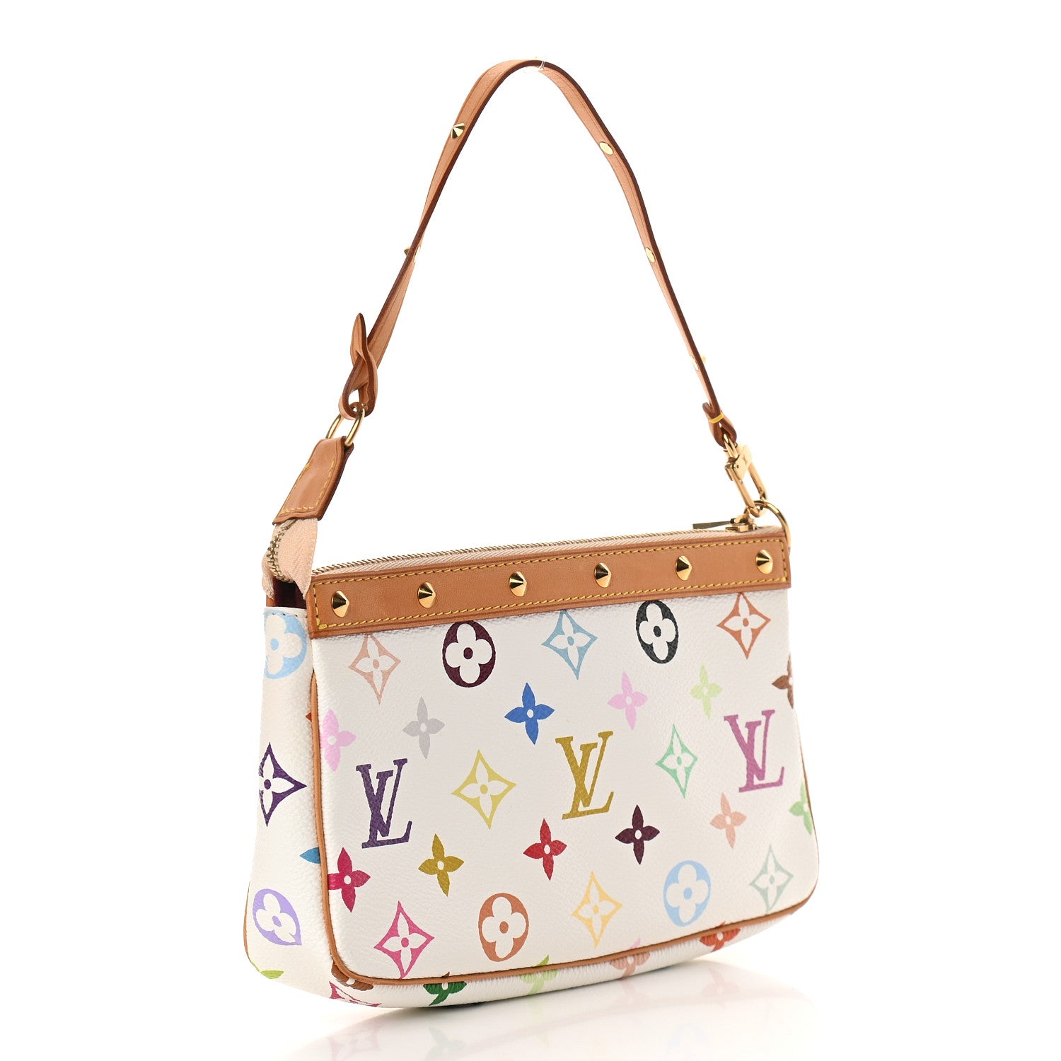 Louis Vuitton Monogram Multicolor Pochette Accessories White 2 of 8