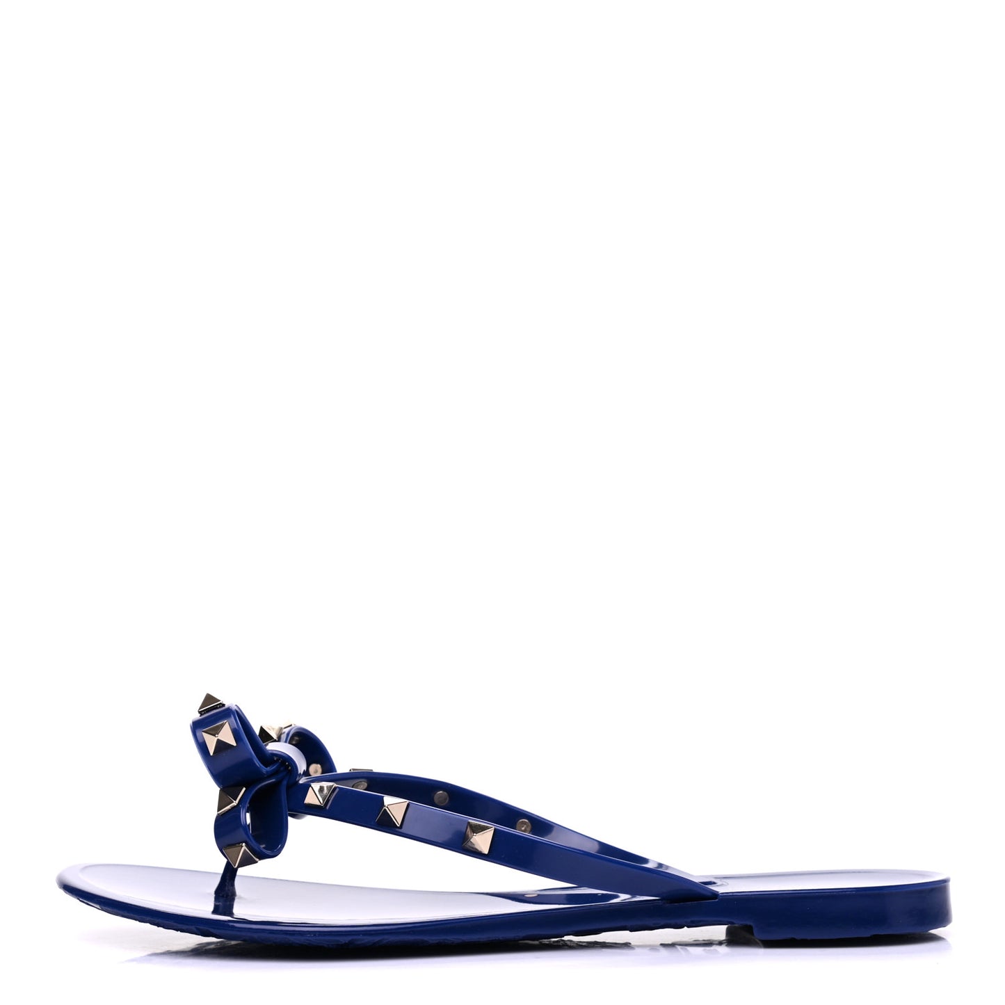 PVC Jelly Rockstud Bow Thong Sandals 39 Blu Delft
